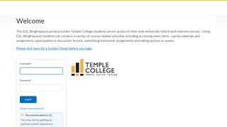Login - Temple College