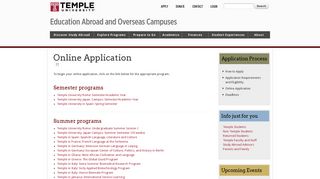 Online Application | Education Abroad and Overseas Campuses