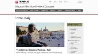 Temple Rome Semester | Education Abroad and Overseas Campuses