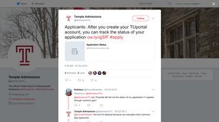 Temple Admissions on Twitter: 