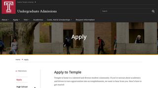 Apply | Temple University Undergraduate Admissions