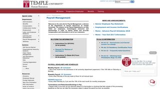 Human Resources / Payroll Management - Temple University