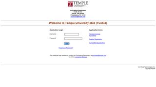TUebid Login - Temple University