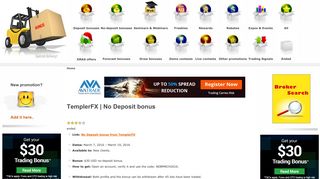 TemplerFX | No Deposit bonus