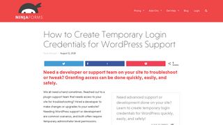 How to Create Temporary Login Credentials for WordPress Support ...