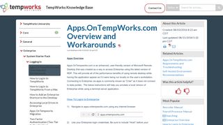 Apps.OnTempWorks.com Overview and Workarounds | TempWorks ...