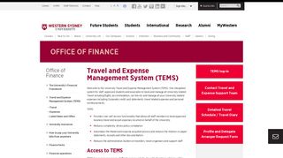 Travel and Expense Management System (TEMS) | Western Sydney ...