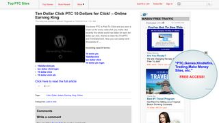 Ten Dollar Click PTC 10 Dollars for Click! – Online Earning King | Top ...