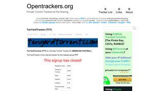 TenYardTracker (TYT) - Private Torrent Trackers & File Sharing