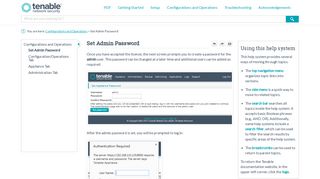 Set Admin Password - Nessus Documentation - Tenable