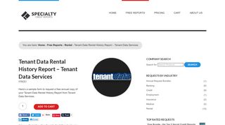 Tenant Data Rental History Report