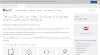 Tenant Screening | Background Checking | Experian UK