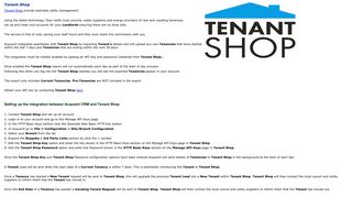 Tenant Shop - Acquaint CRM