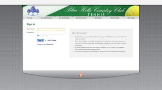 Blue Hills Country Club at Tencap Tennis | Login