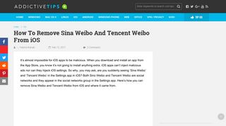 How To Remove Sina Weibo And Tencent Weibo From iOS