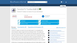 TenchisTV Toolbar 6.8 Download (Free)