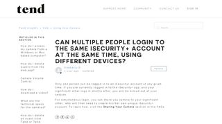 Can multiple people login to the same iSecurity+ ... - Tend Insights