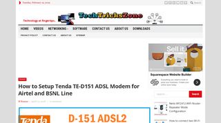 How to Setup Tenda TE-D151 ADSL WiFi Router configuration