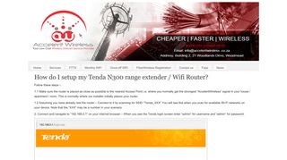 How do I setup my Tenda N300 range extender / Wifi Router ...