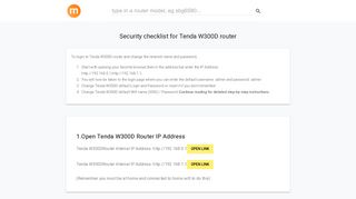 192.168.0.1192.168.1.1 - Tenda W300D Router login and password