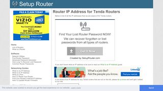 Default router IP addresses for Tenda routers. - SetupRouter
