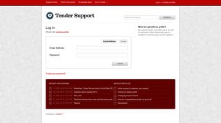 Log in / FAQs - Tender Support