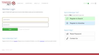 Member Log In to Tenders.Net