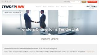 Tenders Online - Search Tenders Online for new and awarded tenders