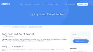 Logging In and Out of Tenfold | Tenfold