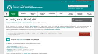 Accessing maps - TENGRAPH - Department of Mines and Petroleum