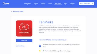 TenMarks - Clever application gallery | Clever