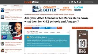 Analysis: After Amazon's TenMarks shuts down, what then for K-12 ...