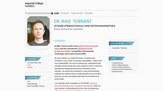Home - Dr Mike Tennant - Imperial College London