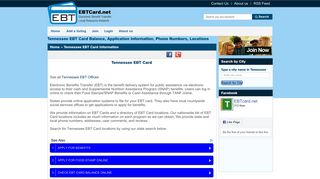 Tennessee EBT Card Information: Balance, Application, EBT Office ...