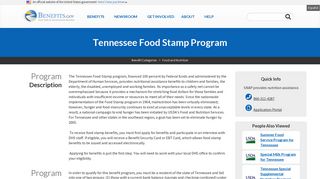 Tennessee Food Stamp Program | Benefits.gov