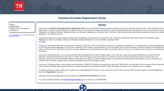 Home Page - TennCare Provider Registration Portal - TN.gov