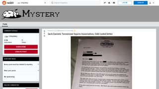 Jack Daniels Tennessee Squire Association, Odd coded letter ...