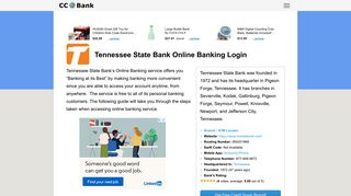 Tennessee State Bank Online Banking Login - CC Bank
