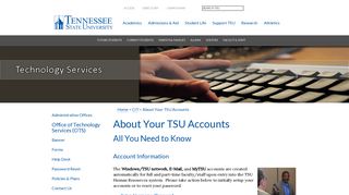 About Your TSU Accounts - Tennessee State University
