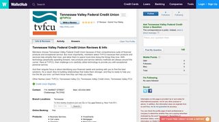 Tennessee Valley Federal Credit Union Reviews: 21 User Ratings