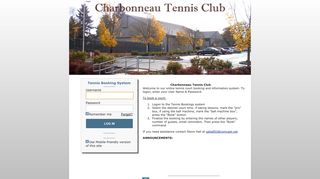 Charbonneau Tennis Club Schedules