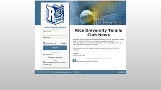 Rice University Tennis Club Schedules