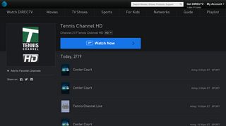 Tennis Channel HD Live Stream | Watch Shows Online | DIRECTV