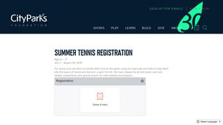 Summer Tennis Registration - City Parks FoundationCity Parks ...