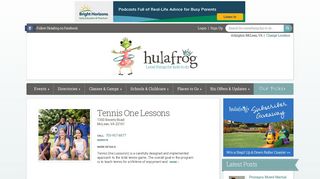 Arlington-McLean, VA Hulafrog | Tennis One Lessons
