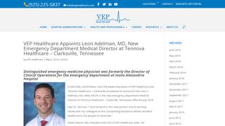 VEP Healthcare Appoints Leon Adelman, MD, New Emergency ...