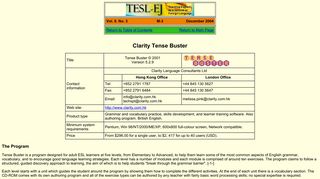 The Clarity Tense Buster - TESL-EJ