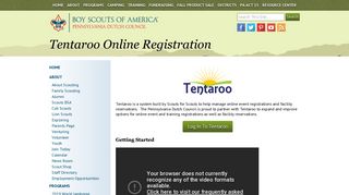 Tentaroo Online Registration - PA Dutch Council BSA