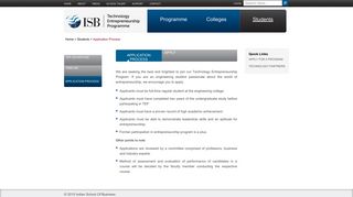 TEP | student-application-process - ISB