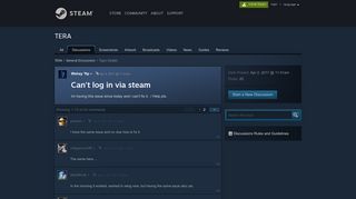 Can't log in via steam :: TERA General Discussions - Steam Community